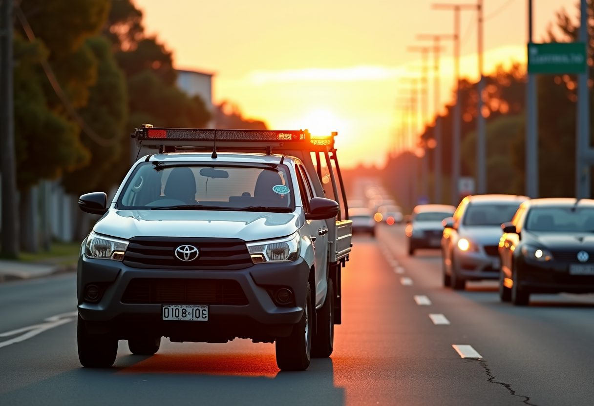 Locksmith ute loaded with tools at sunrise — Cremorne